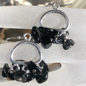 Tara Mesa Sterling Black Onyx Chips Earrings